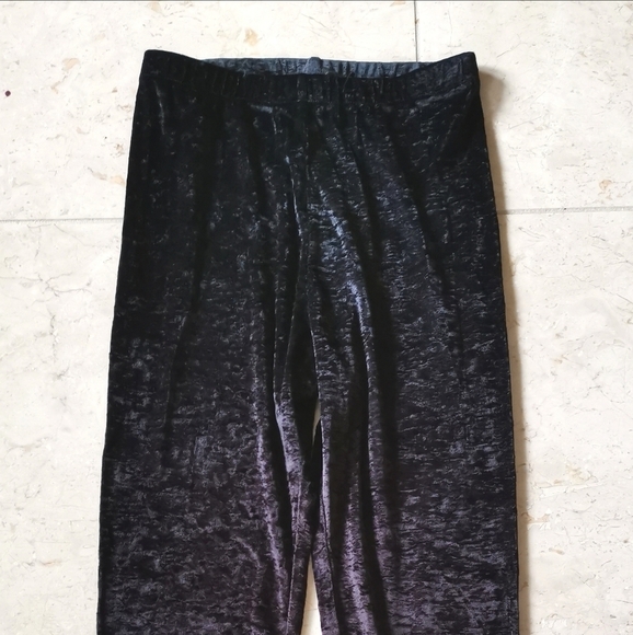 Crushed velvet black leggings lounge Yoga pants Size s - Picture 3 of 5